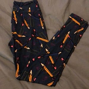 Lularoe pencil ruler eraser leggings OS